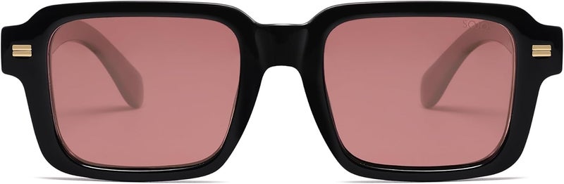 Sojos Trendy Square Polarized Sunglasses for Women Men, Retro Vintage Womens Mens Rectangle Shades SJ2345 - Image 2